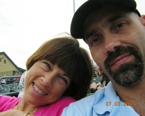 Tom and Melodie at a ballgame