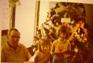 Melodie and Mussette with Grandpa in Dominican Republic